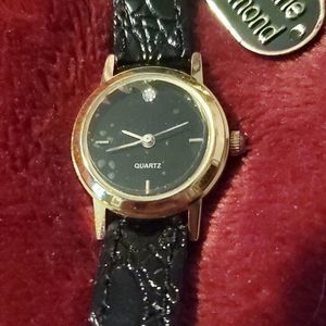 Brand New Quartz Diamond‎ Watch with Reptile Embossed Band